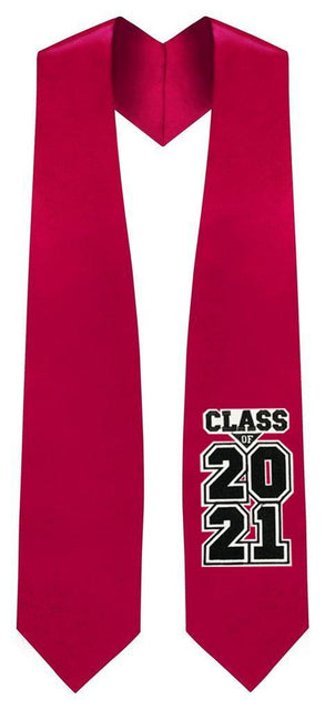 Red "Class of 2021" Graduation Stole