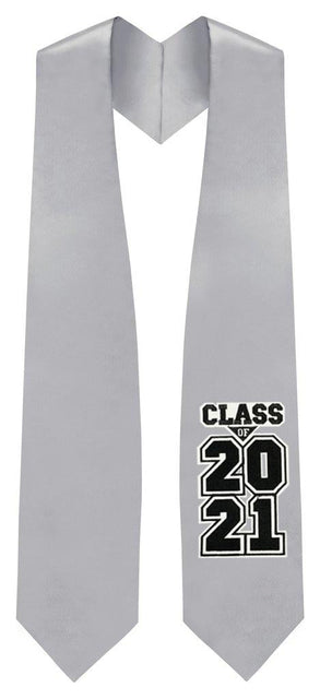 Silver "Class of 2021" Graduation Stole