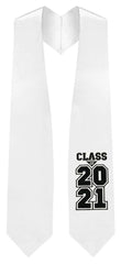 White "Class of 2021" Graduation Stole