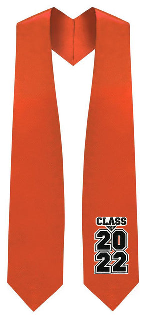 Orange "Class of 2022" Graduation Stole