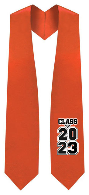 Orange "Class of 2023" Graduation Stole