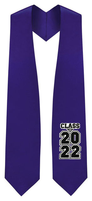 Purple "Class of 2022" Graduation Stole