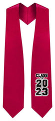 Red "Class of 2023" Graduation Stole