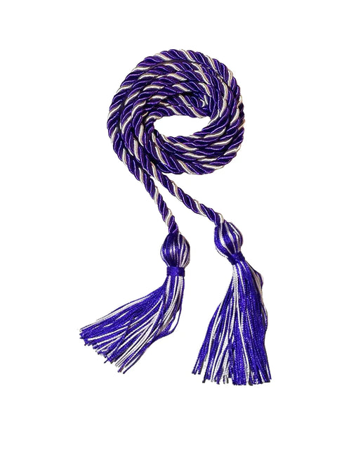 Purple and White Intertwined Honor Cord Graduation Honor Cord - College & High School Honor Cords