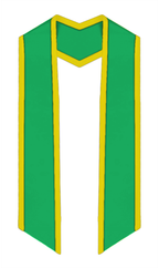 Plain Graduation Stole Slanted End With Gold Trim - 72" Long - Stoles.com