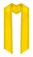 Plain Graduation Stole Slanted End With Gold Trim - 72" Long - Stoles.com