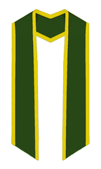 Plain Graduation Stole Slanted End With Gold Trim - 72" Long - Stoles.com