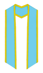 Plain Graduation Stole Slanted End With Gold Trim - 60" Long - Stoles.com