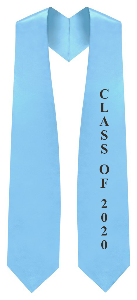 Light Blue "Class of 2020" Graduation Stole - Stoles.com