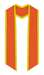 Plain Graduation Stole Slanted End With Gold Trim - 72" Long - Stoles.com