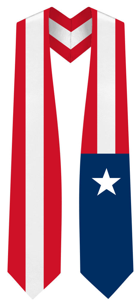 Puerto Rico Graduation Stole -  Puerto Rico Flag Sash