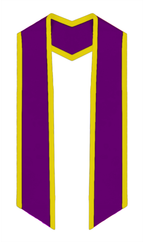 Plain Graduation Stole Slanted End With Gold Trim - 72" Long - Stoles.com