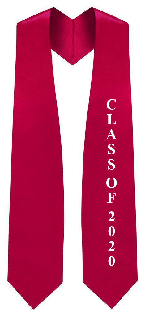 Red "Class of 2020" Graduation Stole - Stoles.com