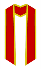 Plain Graduation Stole Slanted End With Gold Trim - 72" Long - Stoles.com