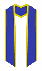 Plain Graduation Stole Slanted End With Gold Trim - 72" Long - Stoles.com