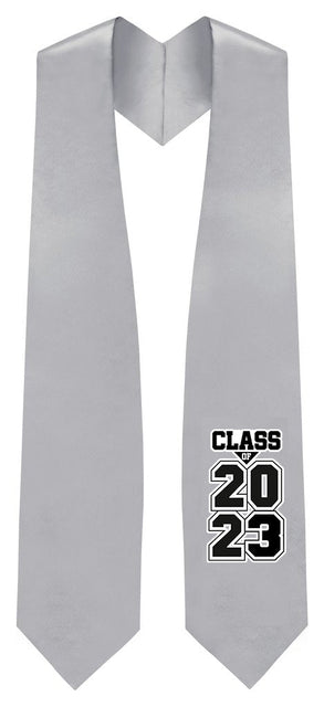 Silver "Class of 2023" Graduation Stole