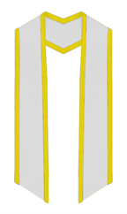 Plain Graduation Stole Slanted End With Gold Trim - 72" Long - Stoles.com