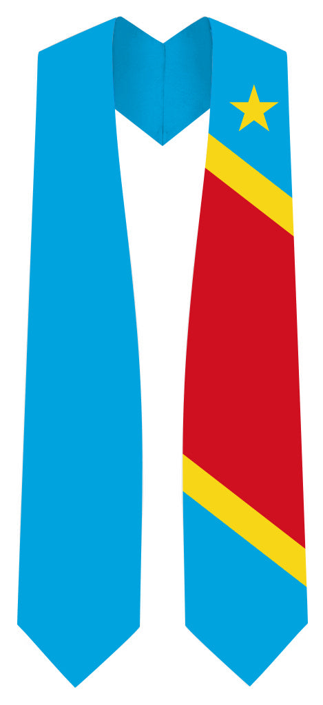 The Rep of the Congo Graduation Stole - The Rep of the Congo Flag Sash