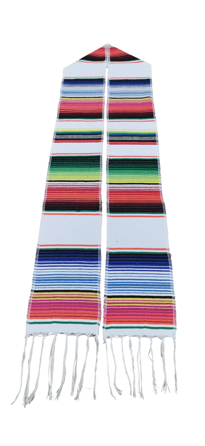 White Mexican Serape Graduation Stole/Sash