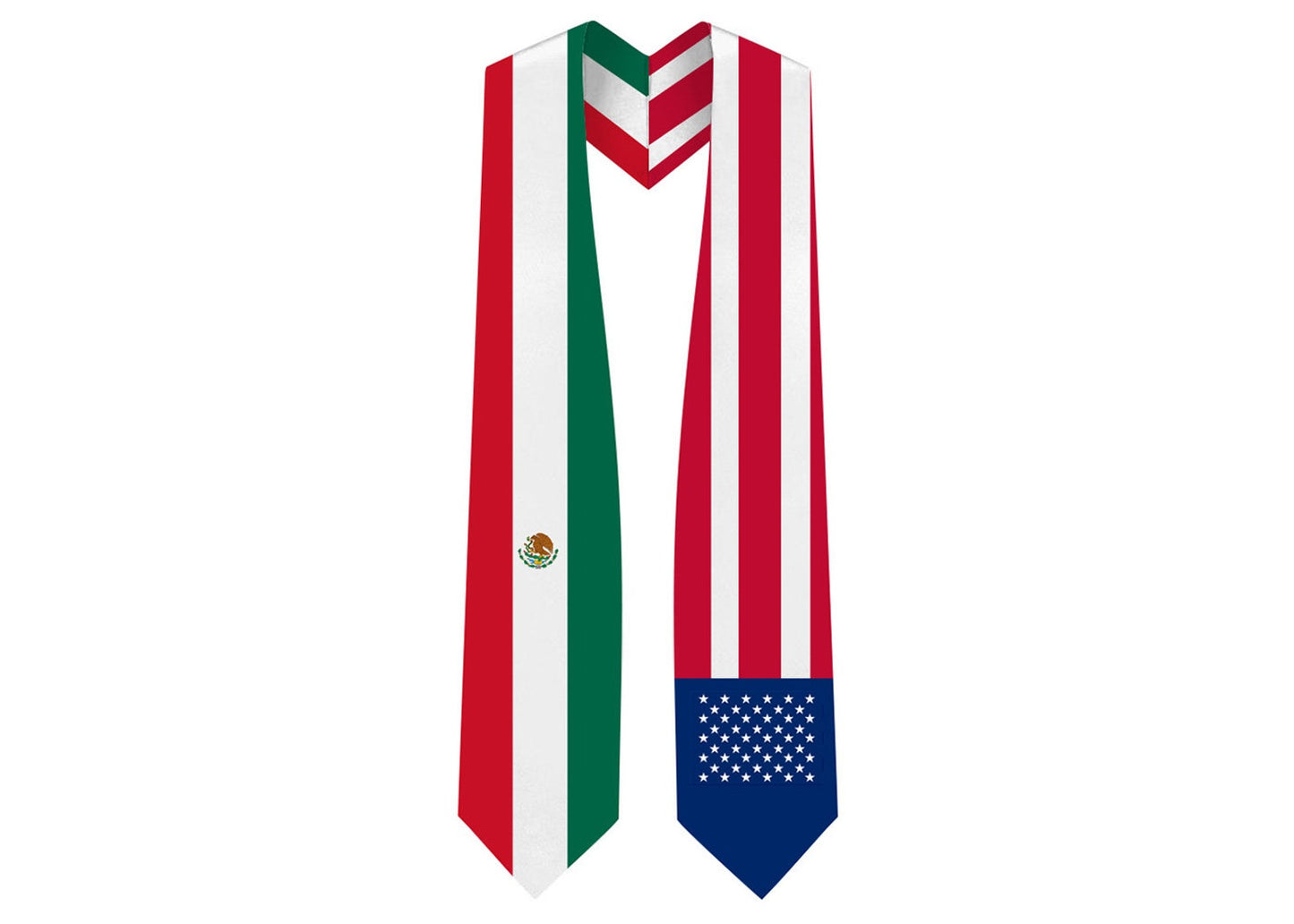 Mixed USA & Mexico Graduation Stole -  Mixed USA & Mexico Flag Sash