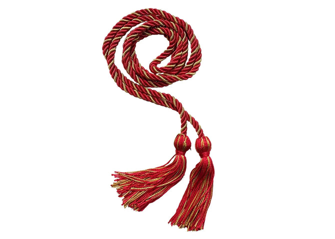 Red and Antique Gold Intertwined Honor Cord Graduation Honor Cord