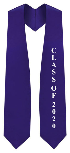 Purple "Class of 2020" Graduation Stole - Stoles.com
